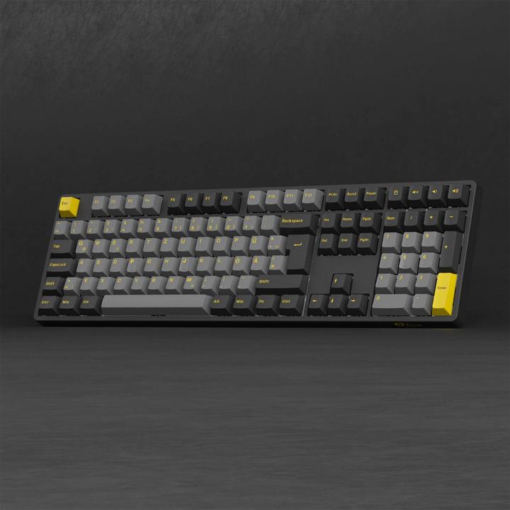 Actual product image Akko Black & Gold 5108B Plus Wireless Gaming Keyboard, RGB, - V3 Cream Yellow Pro Switch, black, I (DE, Cable, Wireless)