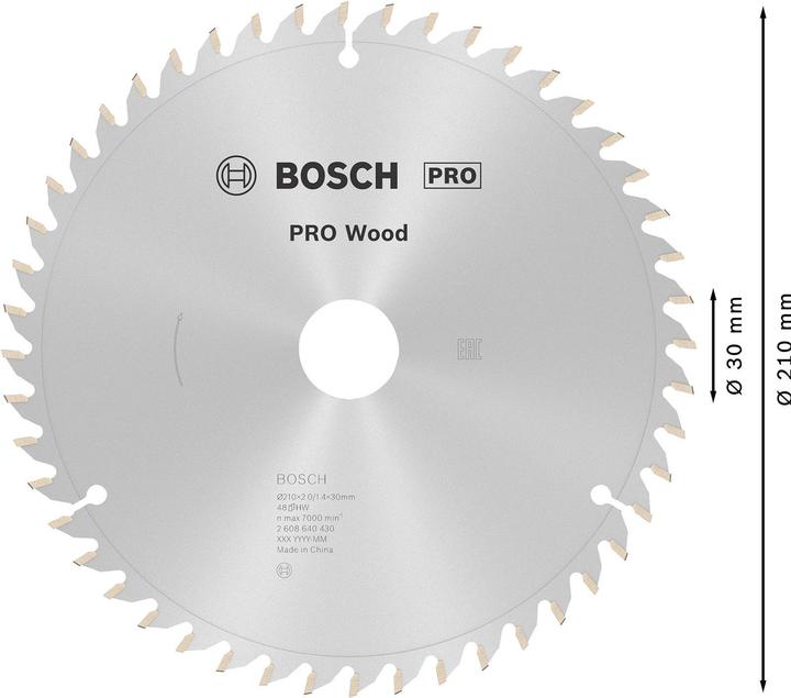 Actual product image Bosch Professional Zubehör PRO Wood circular saw blade, 210 x 2 x 30 mm