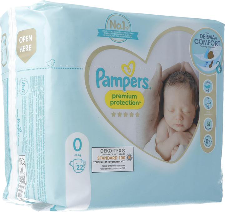 Produktbild Pampers Premium Protection (Gr. 0, Tragepack, 22 Stück)