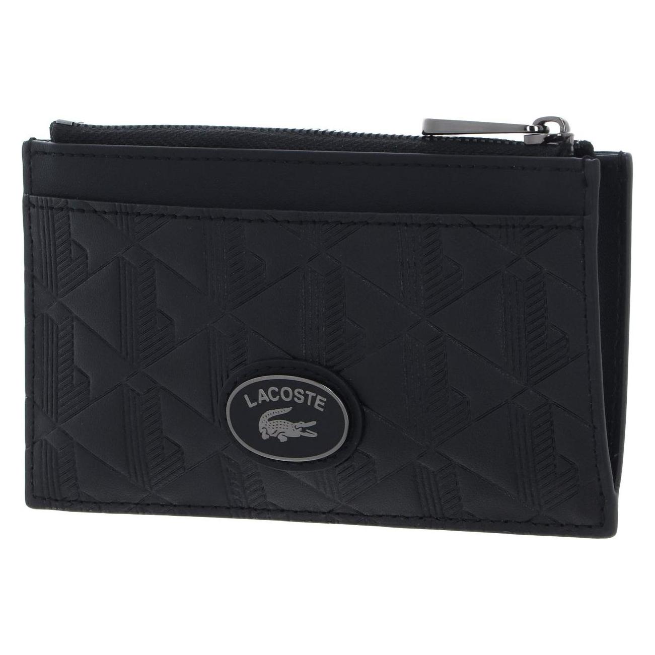 Lacoste, Herren, Portemonnaie, Nomogramme Zip Credit Card Holder, Schwarz