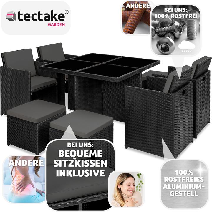 Image du produit tectake Salon de jardin MANHATTAN (58 x 54 x 72 cm)