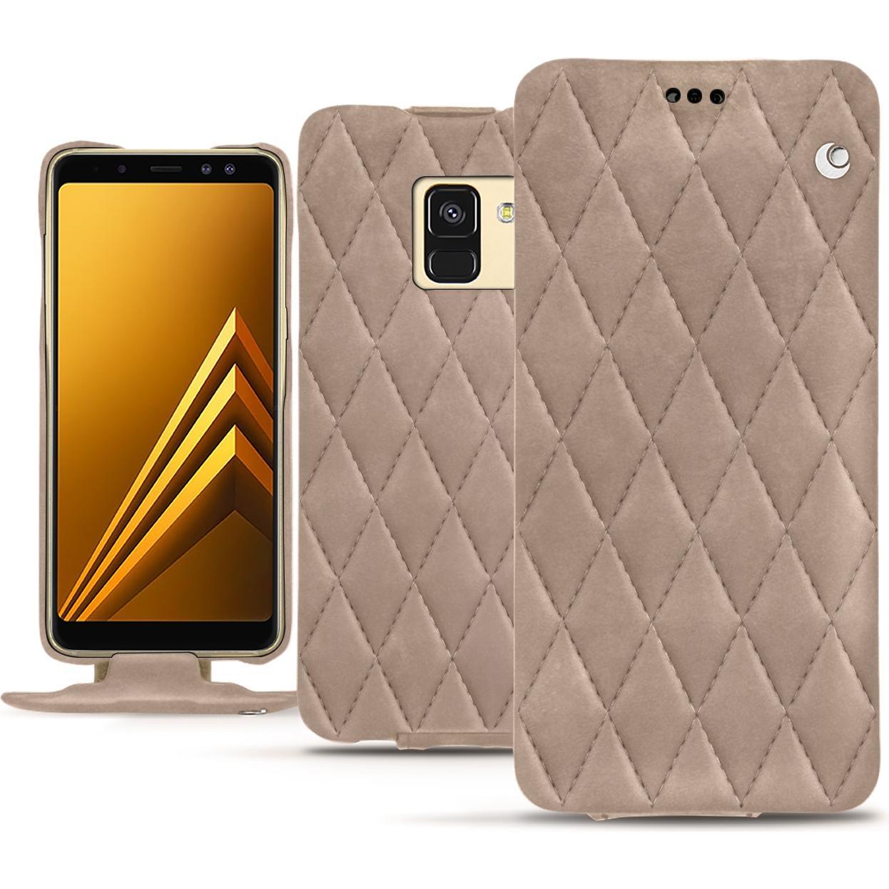 Noreve Lederschutzhülle vertikal (Samsung Galaxy A8 (2018)), Smartphone Hülle, Beige