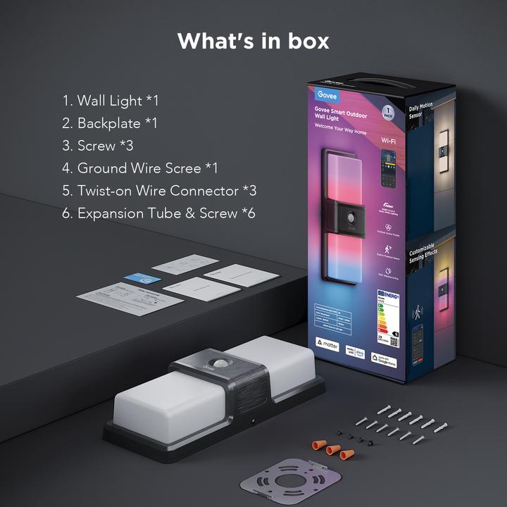 Actual product image Govee Smart Outdoor Wall light (1500 lm, IP65)