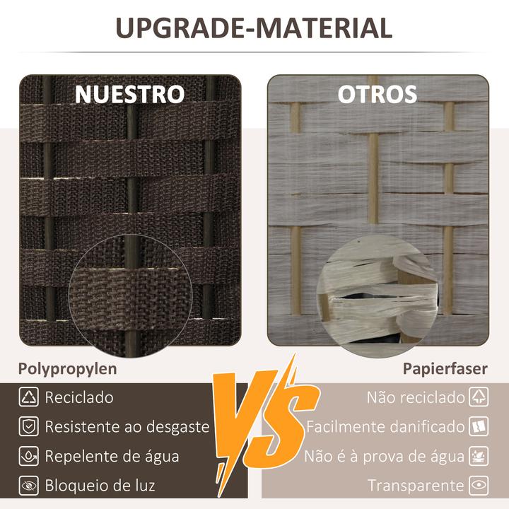 Actual product image Homcom Paravent Polypropylen, Kiefernholz Braun
