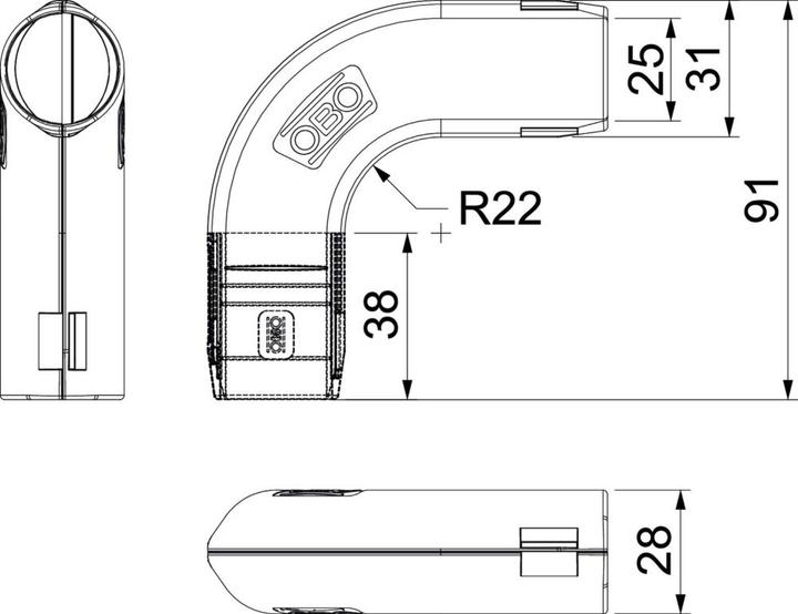 Actual product image OBO Bettermann Quick pipe bend