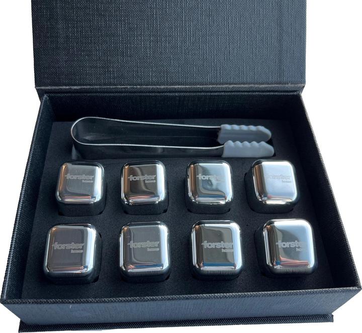 Forster Home Edelstahl Eiswürfel Set (Whisky Steine)