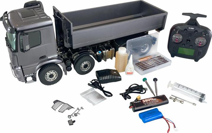 Produktbild Amewi M-Benz Arocs Hydraulik Abrollkipper Pro 8x8 1:14 RTR grau, Sound, Licht, 2-Gang Getriebe, sperrbare (RTR Ready-to-Run)