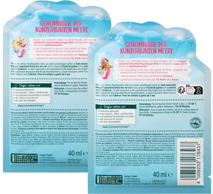 Actual product image Kneipp Regenbogen-Nixe (Bubble bath, 40 ml)
