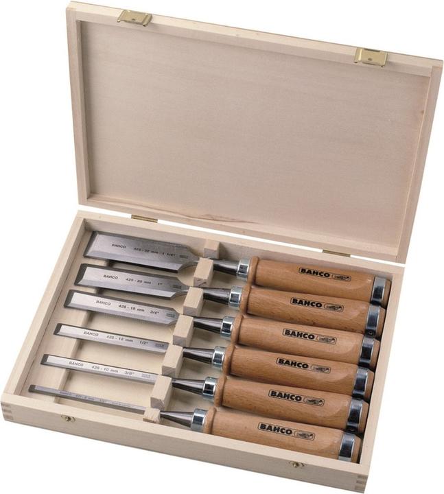 Bahco Set di scalpelli con manico in legno - 6 pezzi/scatola in legno (32 mm)