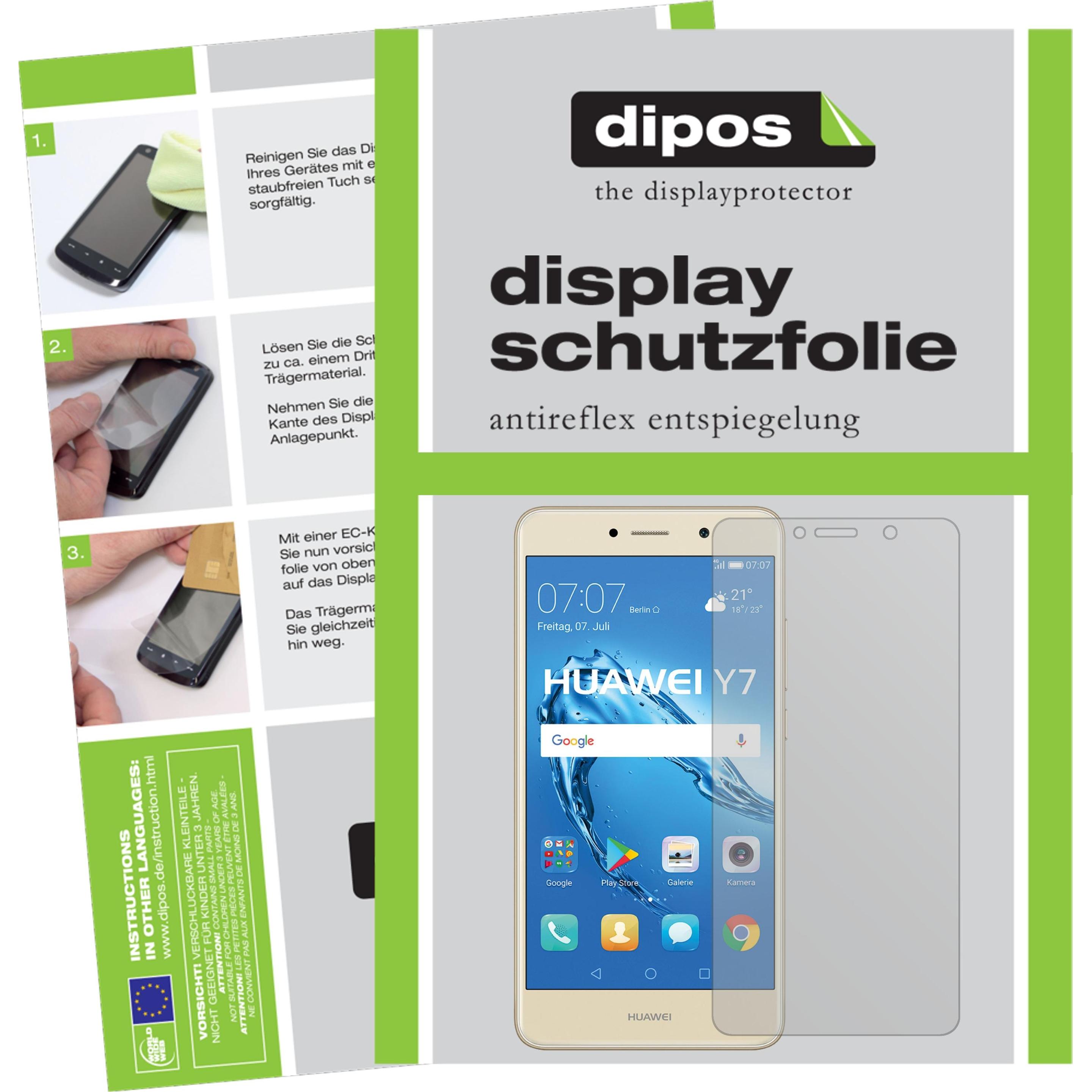 Dipos Displayschutzfolie Antireflex (6 Stück, Huawei Y7 (2017)), Smartphone Schutzfolie, Transparent