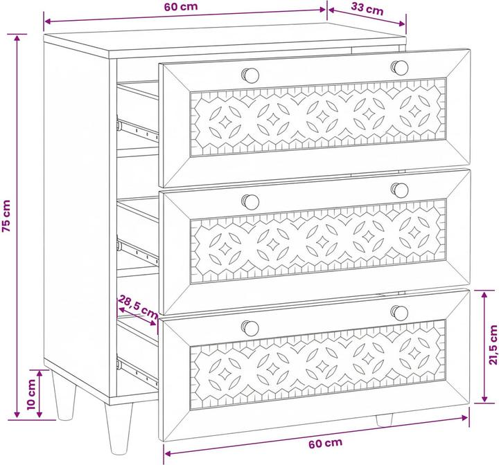 Image du produit vidaXL Sideboard Aufbewahrung (33 x 60 x 75 cm)