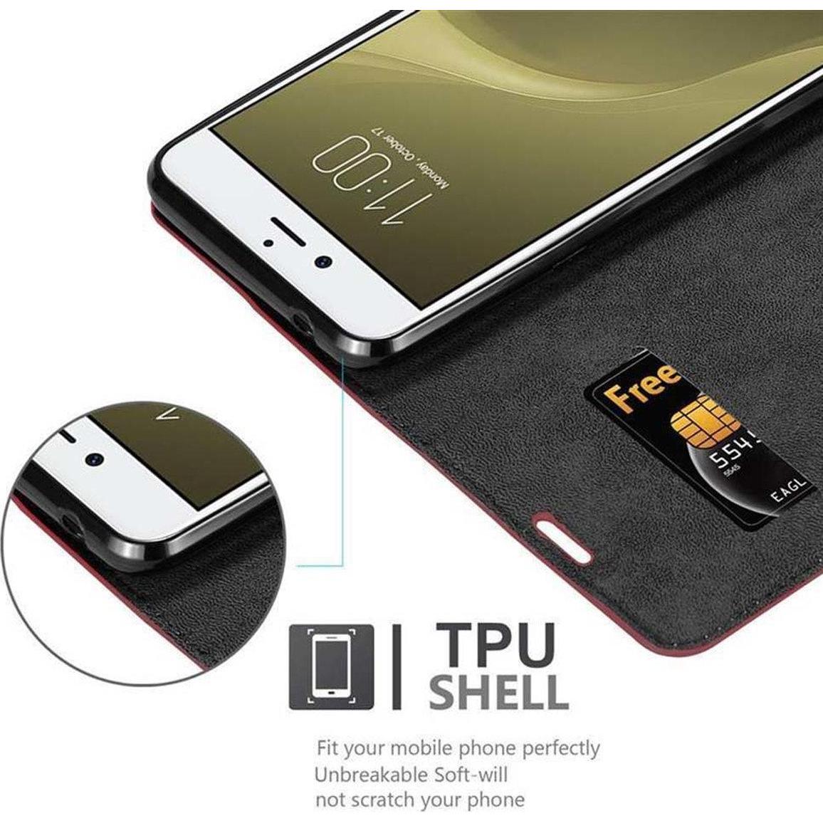 Thumbnail - Cadorabo Book Invisible Magnet Cover (ZTE Nubia Z11), Smartphone Hülle, Rot