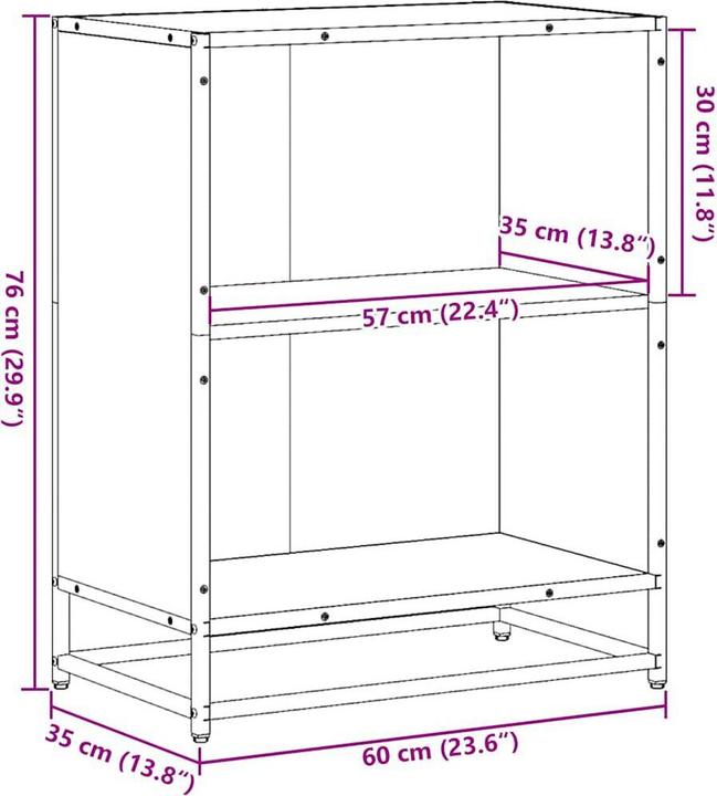 Image du produit vidaXL Bücherregal (60 x 35 x 76 cm)