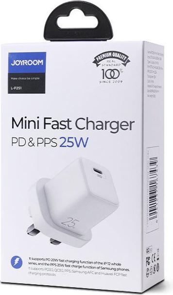 Produktbild Joyroom Fast USB Type C Wall Charger 25W 3A UK Plug (25 W)