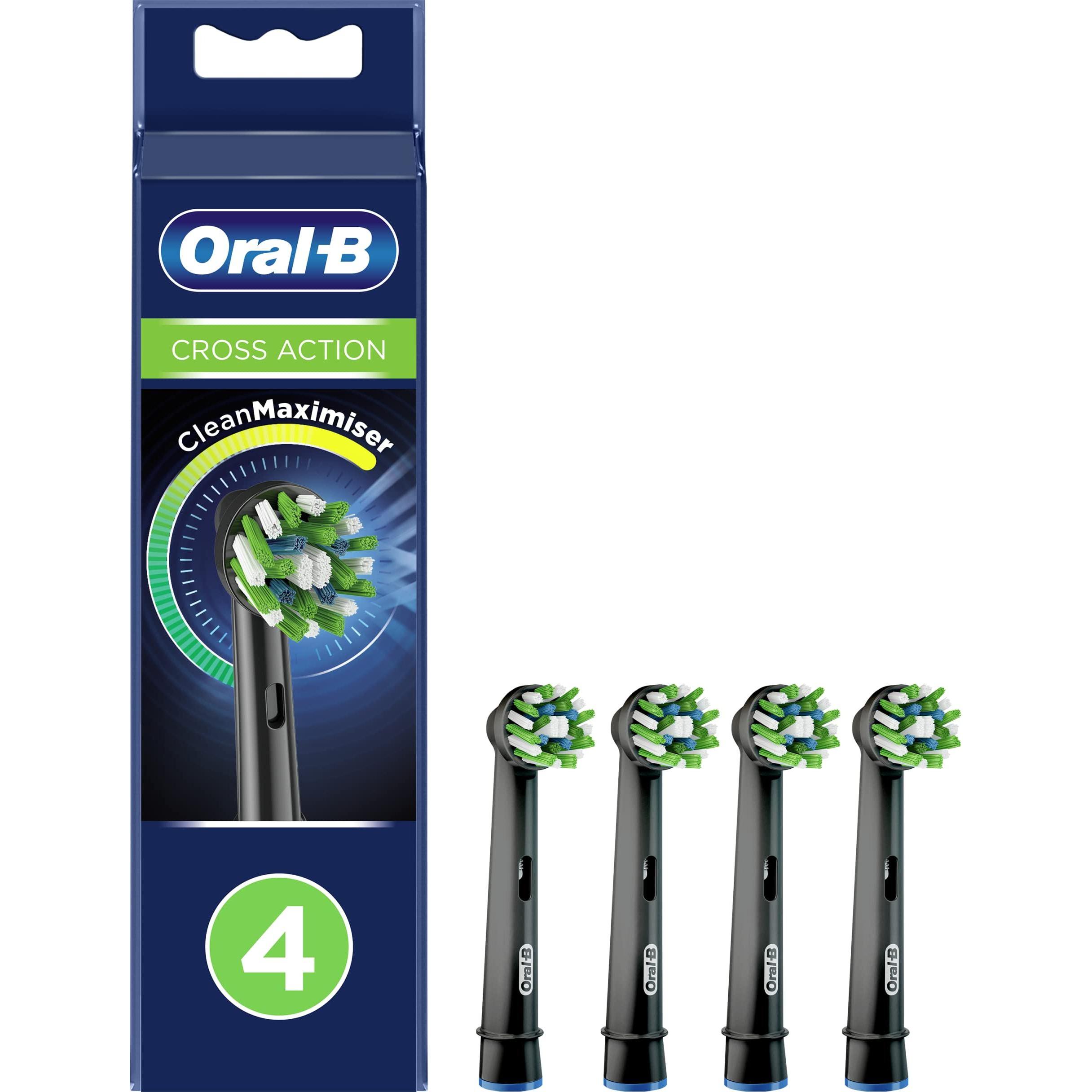 Braun, Testine per spazzolino, ORAL-B EB 50 BRB-4 nero Ricarica Cross Action, Clean Maximize (4 x)