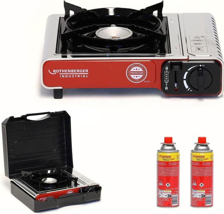 Rothenberger Industrial Campingkocher 2,2 kW Premium RS 220 inkl. 2x RoButan 220 gr.