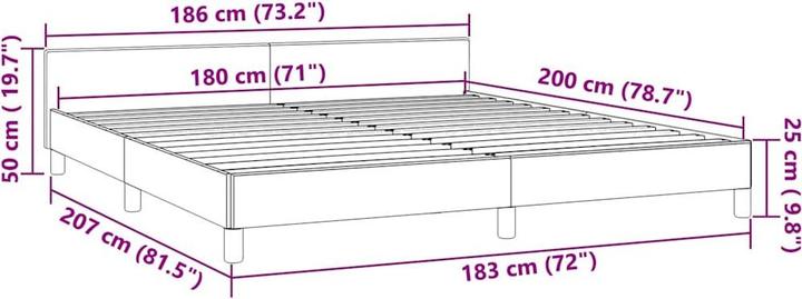 Image du produit vidaXL Bettgestell mit Kopfteil (200 x 200 cm)