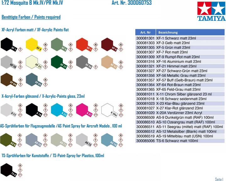 Actual product image Tamiya Mosquito B MK.IV