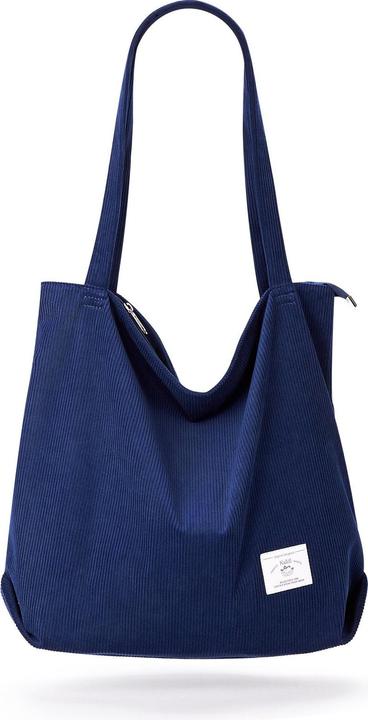 Immagine prodotto Only-Bags.Store Borsa a tracolla in velluto a coste, tote bag monocromatica minimalista, borsetta portaoggetti in