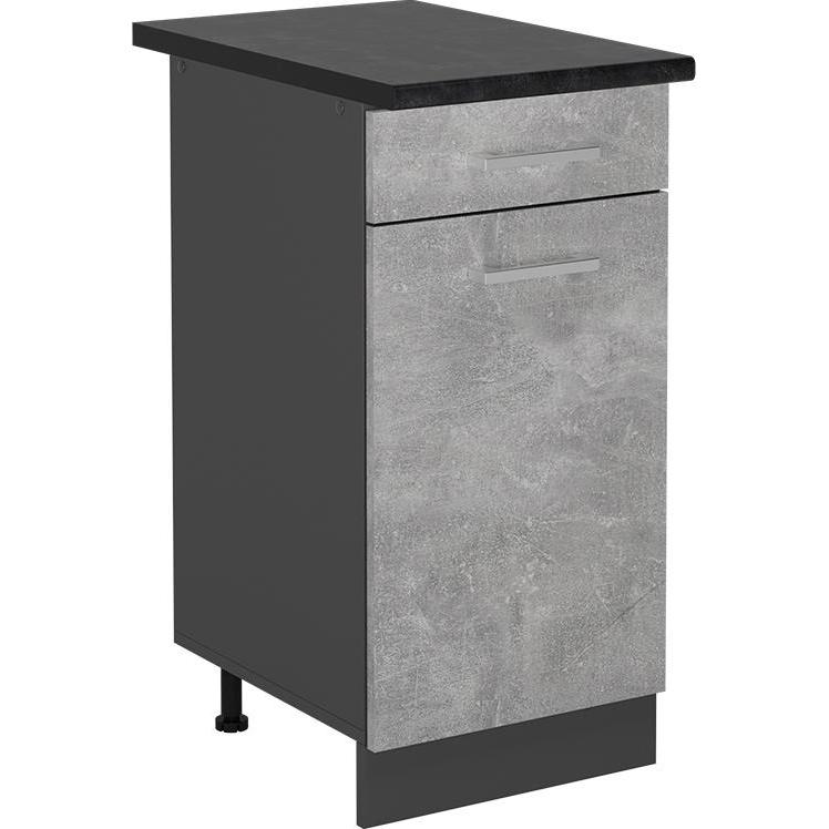 Vicco, Regal, Küchenunterschrank R-Line, Beton/Anthrazit, 40 cm, AP Anthrazit