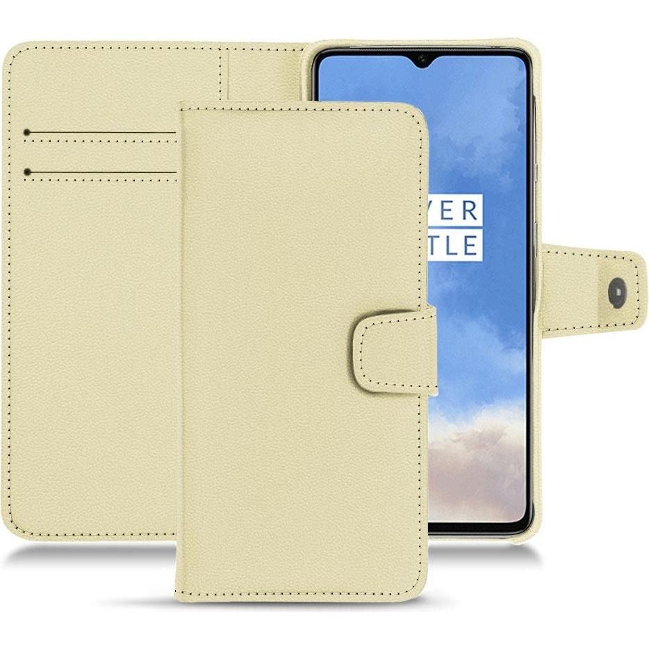 Noreve Lederschutzhülle Wallet (OnePlus 7T), Smartphone Hülle, Beige