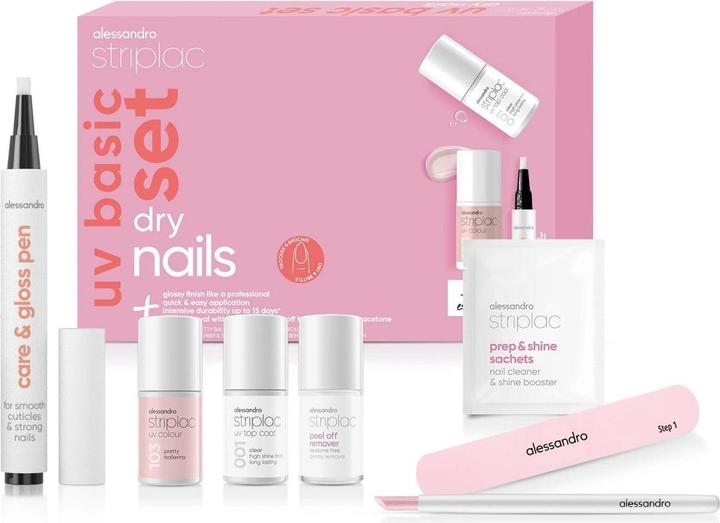Image du produit Alessandro International Striplac UV Basic Set Colour Dry Nails (103 Pretty Ballerina, Vernis semi-permanent)
