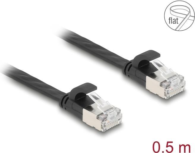 Actual product image Delock RJ45 Flachband Patchkabel Stecker zu Stecker Cat.6A 0 (U/FTP, CAT6a, 0.50 m)