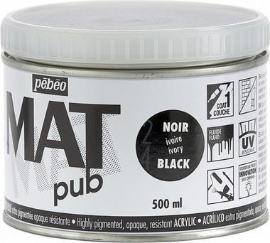 Produktbild Pebeo Acrylic Mat Pub (Elfenbeinschwarz, 500 ml)