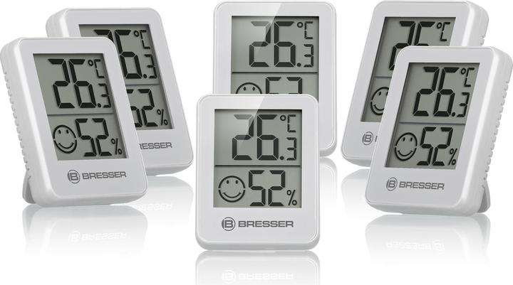 Bresser ClimaTemp Thermo-Hygrometer Indikator 6er Set weiss
