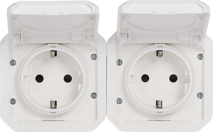Produktbild Legrand PLEXO New Einsatz 2fach vorverdrah SSDO horizontal, SL, EB, IP44 IK08, Ultraweiss, 069675L