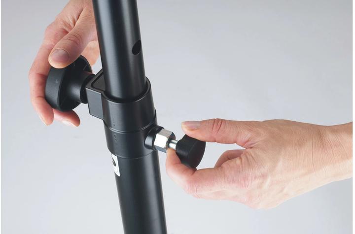 Actual product image K&M Speaker stand, 137-218 cm adjustable (1 pcs., Stand, Height-adjustable)