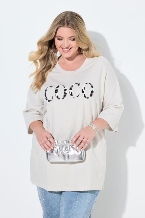 Image du produit Miamoda T-shirt oversize, application COCO léopard (46, 48)