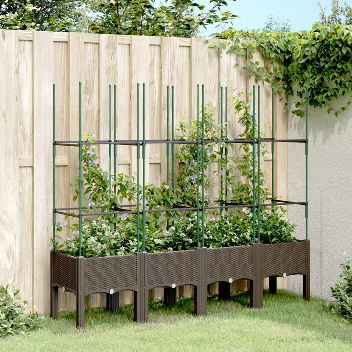Image du produit vidaXL Bac à plantes avec treillis PP