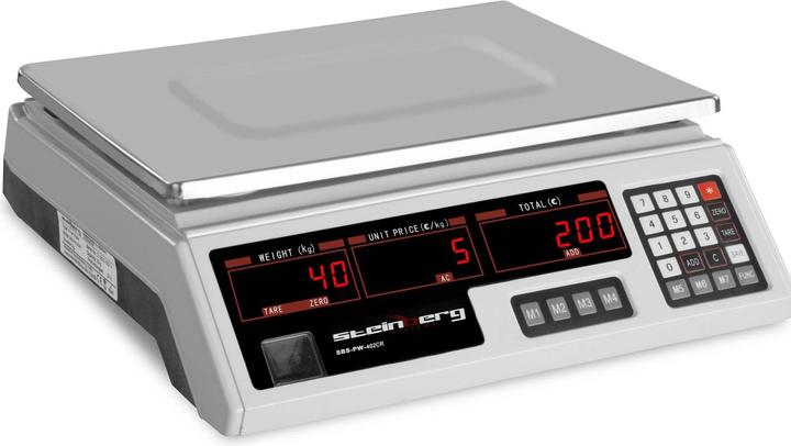 Produktbild Steinberg Kontrollwaage Ladenwaage Marktwaage 40 kg 2 g 33,7 x 23,1 x 0,6 cm