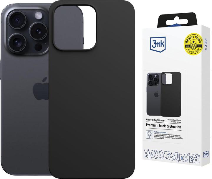 Actual product image 3MK Etui Hardy MagSilicone do Apple iPhone 15 Pro Max grafitowy (Apple iPhone 15 Pro Max)