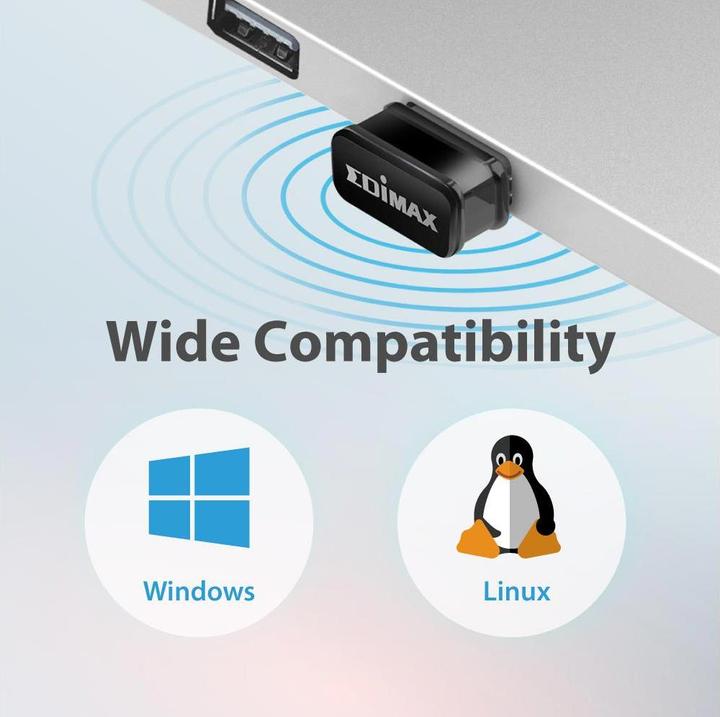 Actual product image edimax AC600 Wi-Fi 5 Nano USB Adapter EW-7811ULC Wireless (USB)