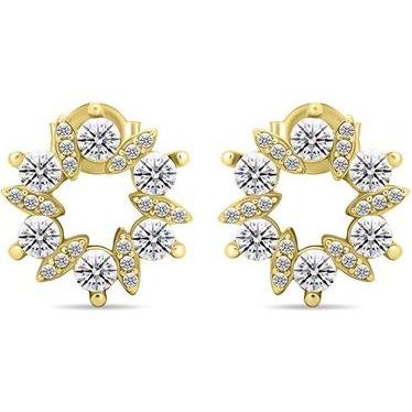 Brilio, Ohrringe, Silver - Charming gold-plated earrings with clear zircons EA593Y