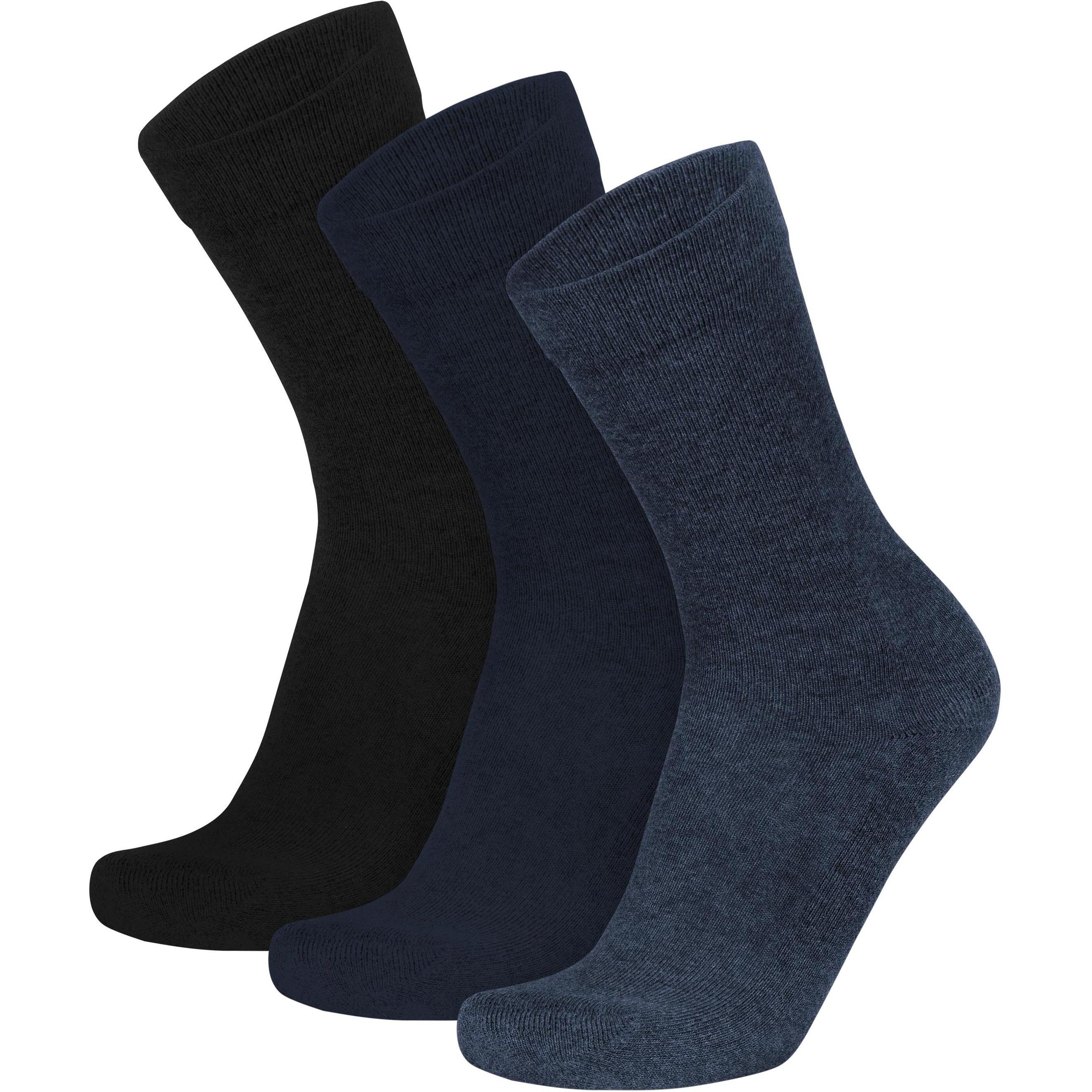 Normani, Herren, Socken, 6 Paar Gesundheitssocken mit Komfortbund und Frotteesohle - 9191, Blau, (6er Pack, 35 - 38)