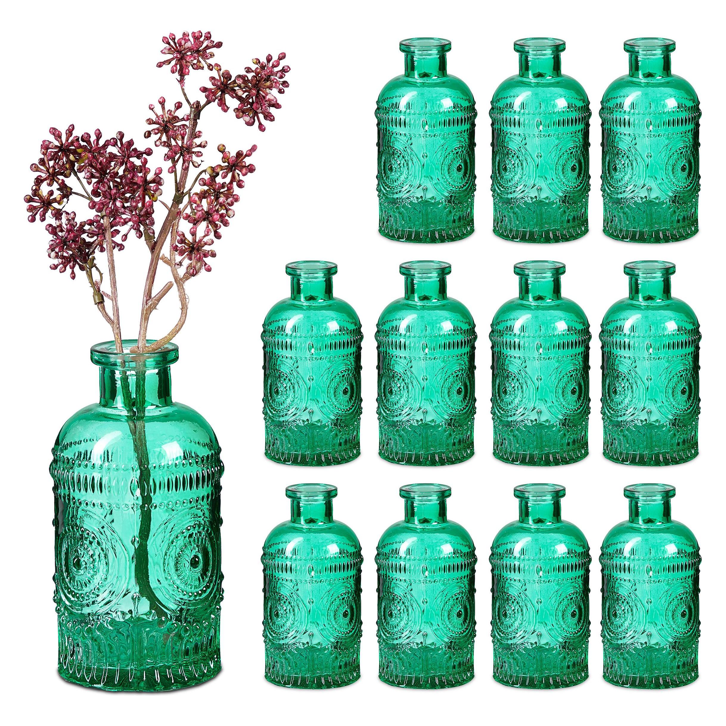 Relaxdays, Vaas, Glasvase 12er Set Für Tischdeko (0.24 l)