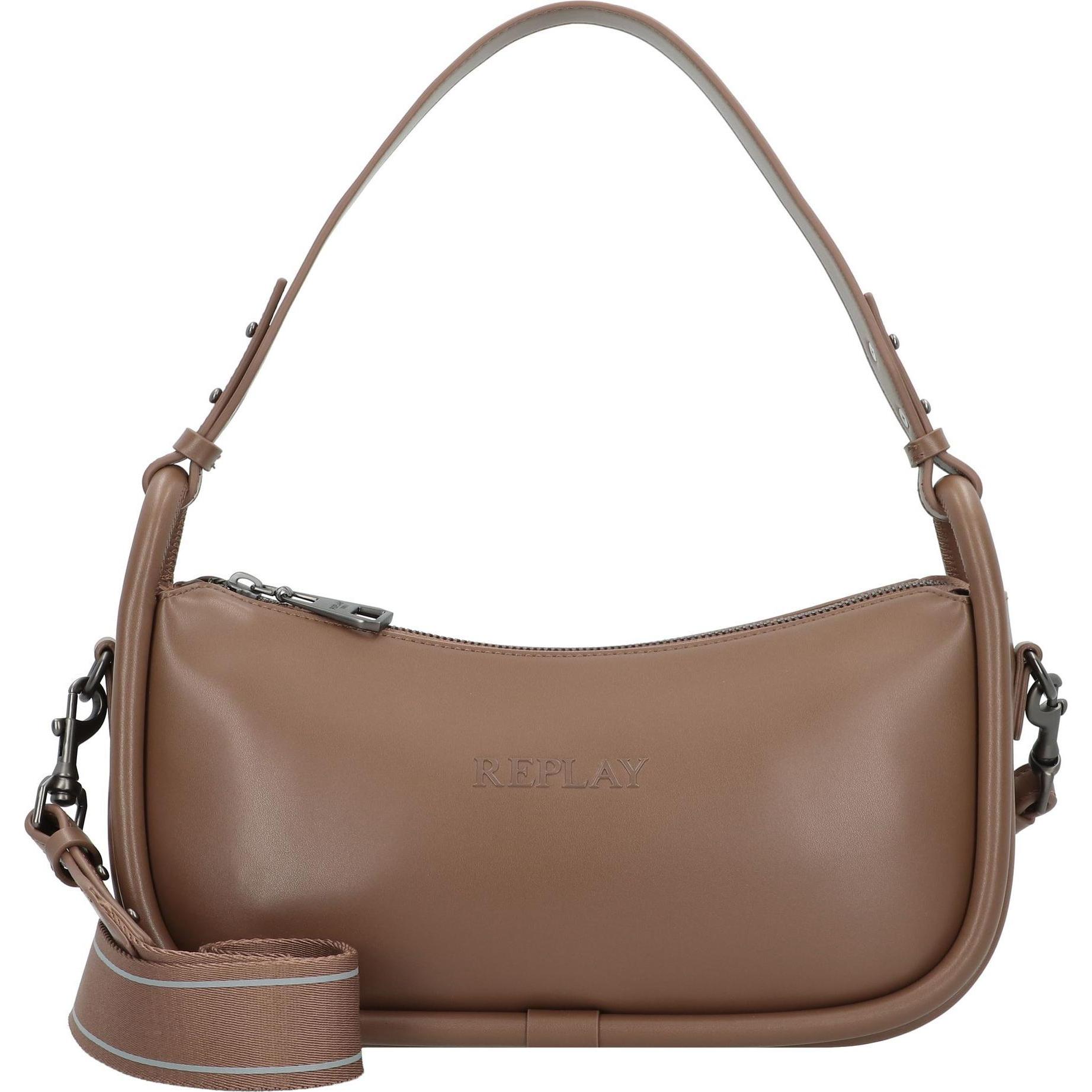 Replay, Handtasche, Schultertasche 30 cm, Braun