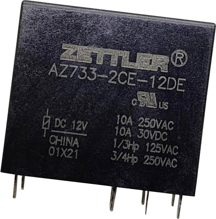 Electronics AZ733-2CE-12DE Relais pour circuit imprimé 12 V/DC 12 A 2 inverseurs 1 pc.