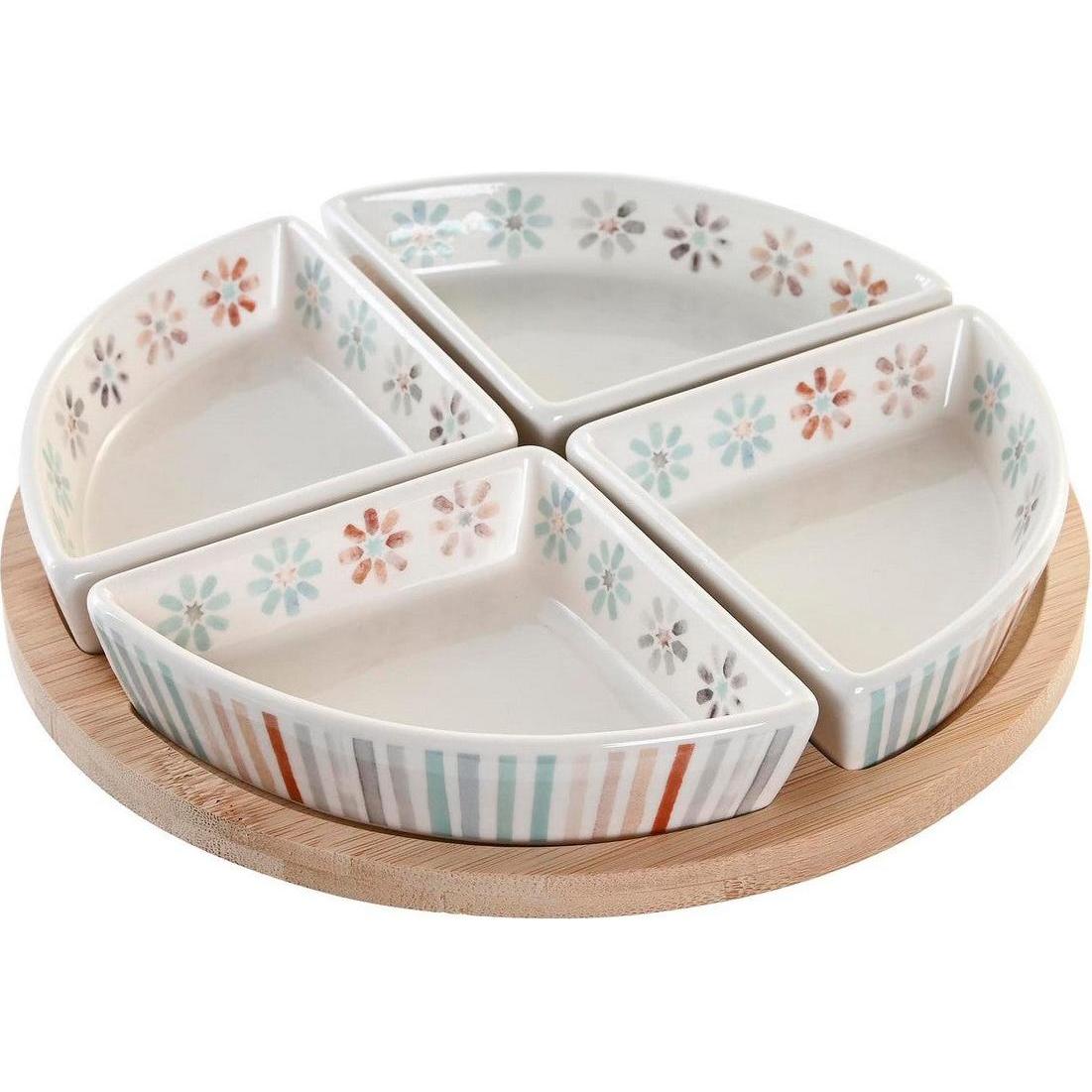 DKD Home Decor, Piatti di servizio, Tablett für Snacks 21,5 x 21,5 x 1 cm gut