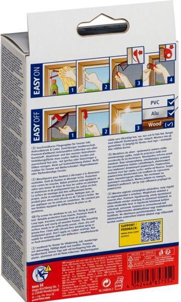Actual product image tesa Insect screen COMFORT for windows, with Velcro tape, self-adhesive, without drilling (130 x 150 cm)