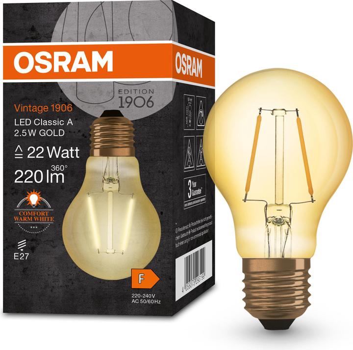 Image du produit Osram Vintage 1906 (E27, 2.50 W, 220 lm, 1 x, F)