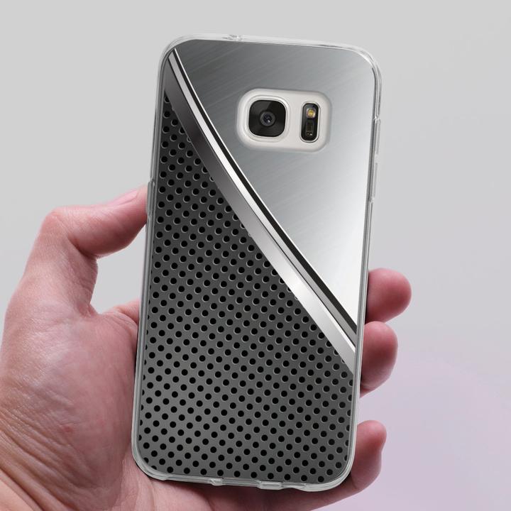 Produktbild DeinDesign Silikon Hülle für Samsung Galaxy S7 Handyhülle Case Smartphone Schutzhülle Carbon Metall Stahl (Samsung Galaxy S7)