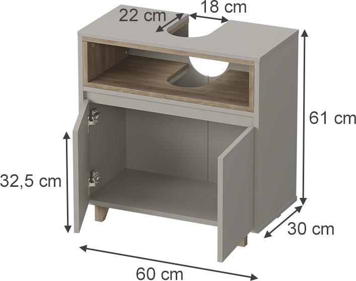 Produktbild Vicco Elnor mit 2 Türen (60 x 61 x 30 cm)