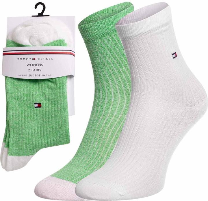 Actual product image Tommy Hilfiger th Women Short Sock 2p Rib Mouline Lime Green 701222646 004 35-38 (pack of 2, 35 - 38)