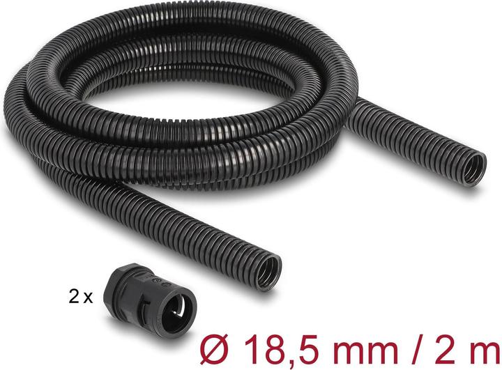 Produktbild Delock Kabelschlauch 2 m x 18.5 mm Schwarz (Kabelschlauch, 200 cm)
