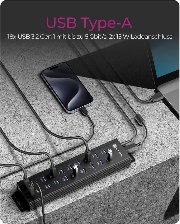 Produktbild Icy Box IB-HUB1720-U3 (20 Ports)