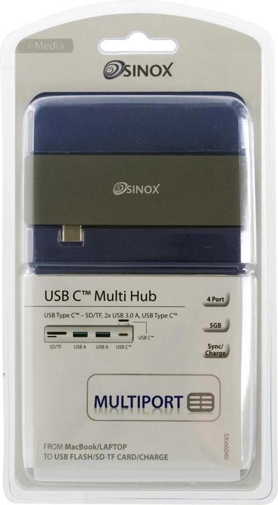 Produktbild Sinox iMedia USB C Hub, Aluminium (3 Ports)